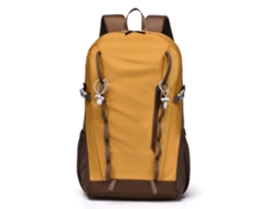 Mochila multifuncional impermeável com grande capacidade para atividades ao ar livre, como caminhadas e montanhismo (amarela).