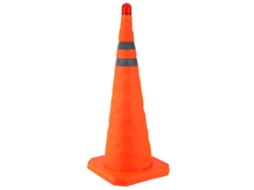 Cone De Segurança Compacto Laxiscreed Com Reflexo E Led Para Sinalização Viária