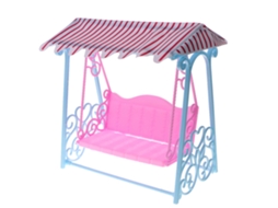 Mali acessório Casa de Boneca Balanço com Telhado Móvel Miniatura 1/6 Brinquedo Menina