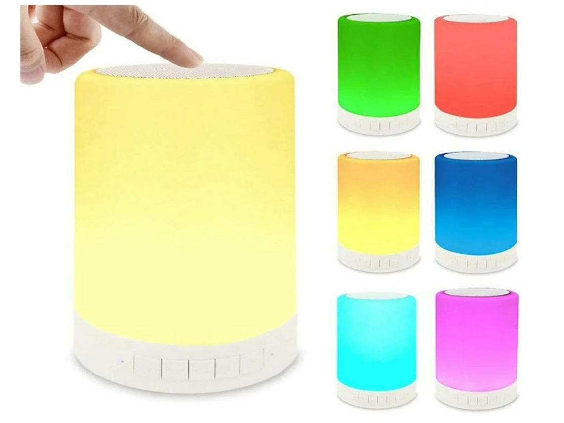Alto Falante Bluetooth Luz Noturna Alto Falante Led Sensor De Toque Estéreo E Controle De Luz Noturna Abajur De Cabeceira Abajur Regulável Bestvite