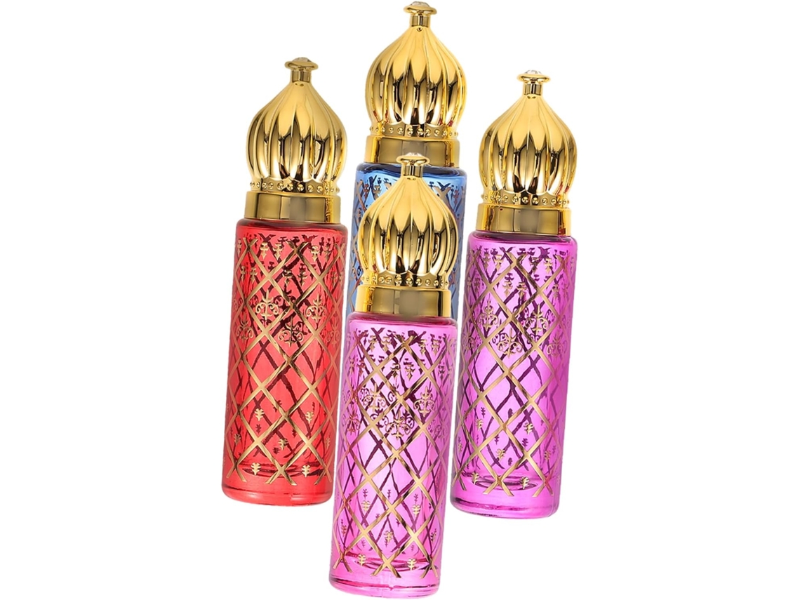 Conjunto De 4 Frascos De Vidro Recarregáveis Para Perfumes E Óleos Essenciais, Recipientes À Prova De Vazamentos.