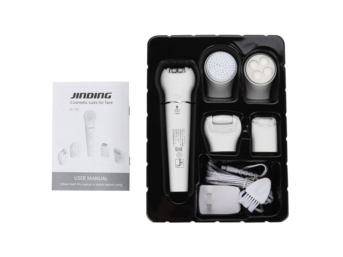 2026 5 em 1 Massager Eléctrico para Cuidado Facial e Corporal Limpiador de Poros Depilador e Rasuradora para Mulher