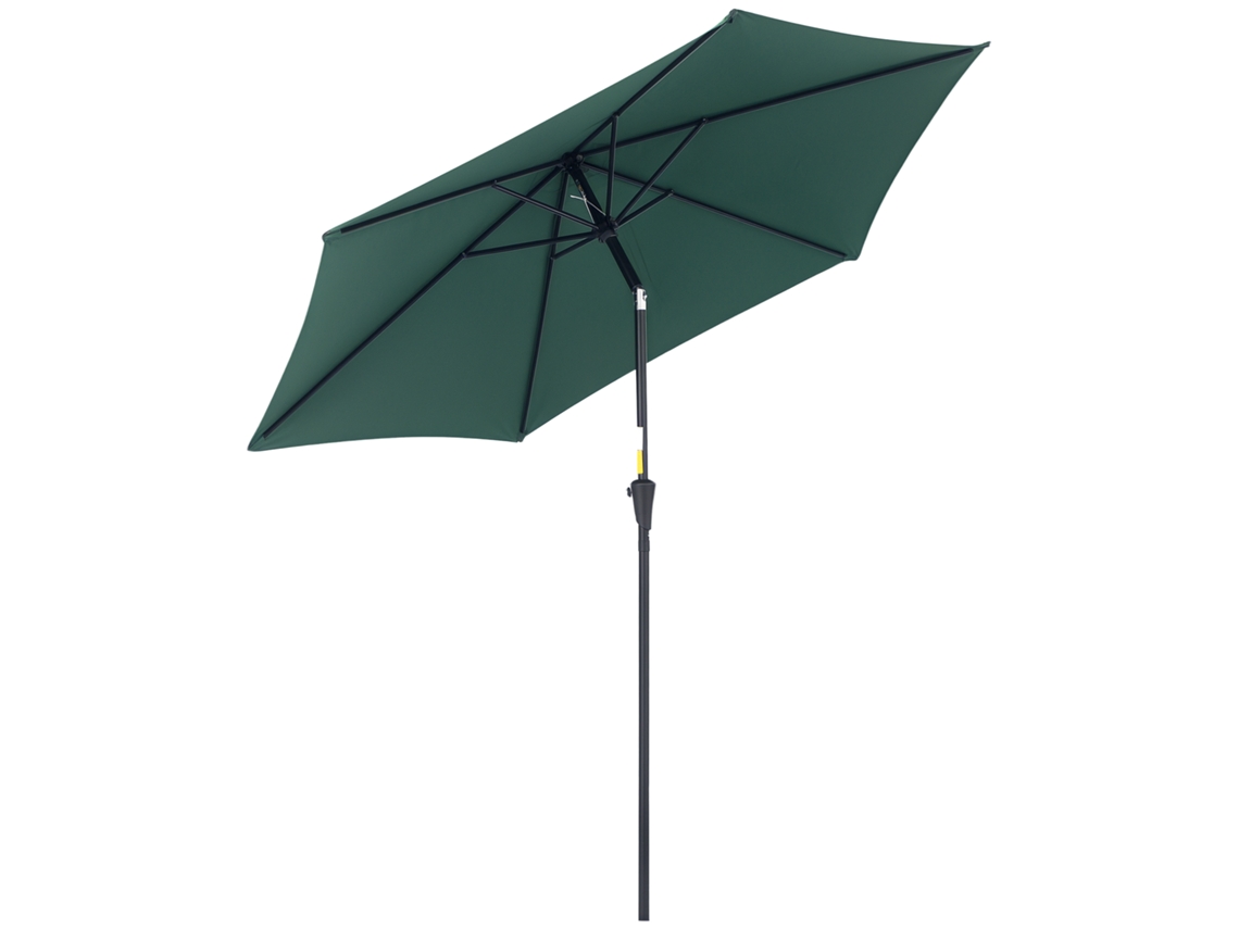 Guarda sol Reto, Ø2,6x2,35 M, Poliéster, Verde escuro
