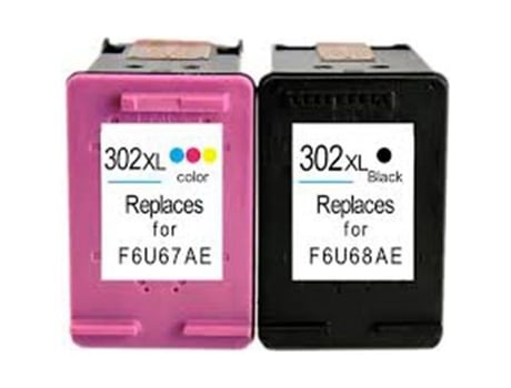 Pack De 2 Cartuchos 302 Xl Preto E Cor Para Impressora Hp Deskjet 1110 2130 3630 3634 Tinta De França Plein Dencre