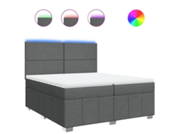 Box Spring Bed, Box Spring Beds Vidaxl Cinzeto Tecido (200 X 200 Cm)