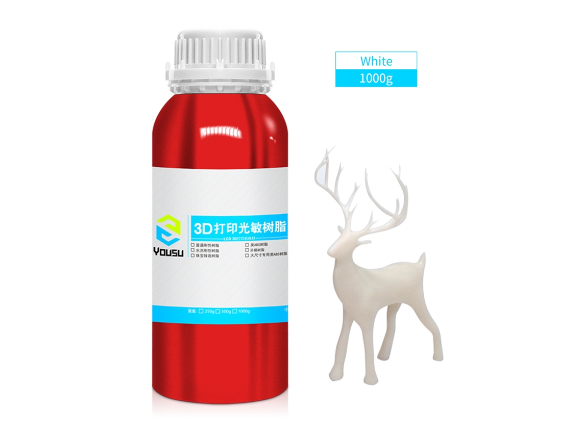 Resina Rígida Yousu 95d para Impressora 3d Lcd 395 405nm 1000g Branco
