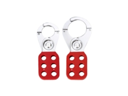 2 Cerraduras de Seguridad Hasp para Bloqueo Industrial Equipo Acero Nylon Resistente a Impactos Y Temperaturas Rojo Plata