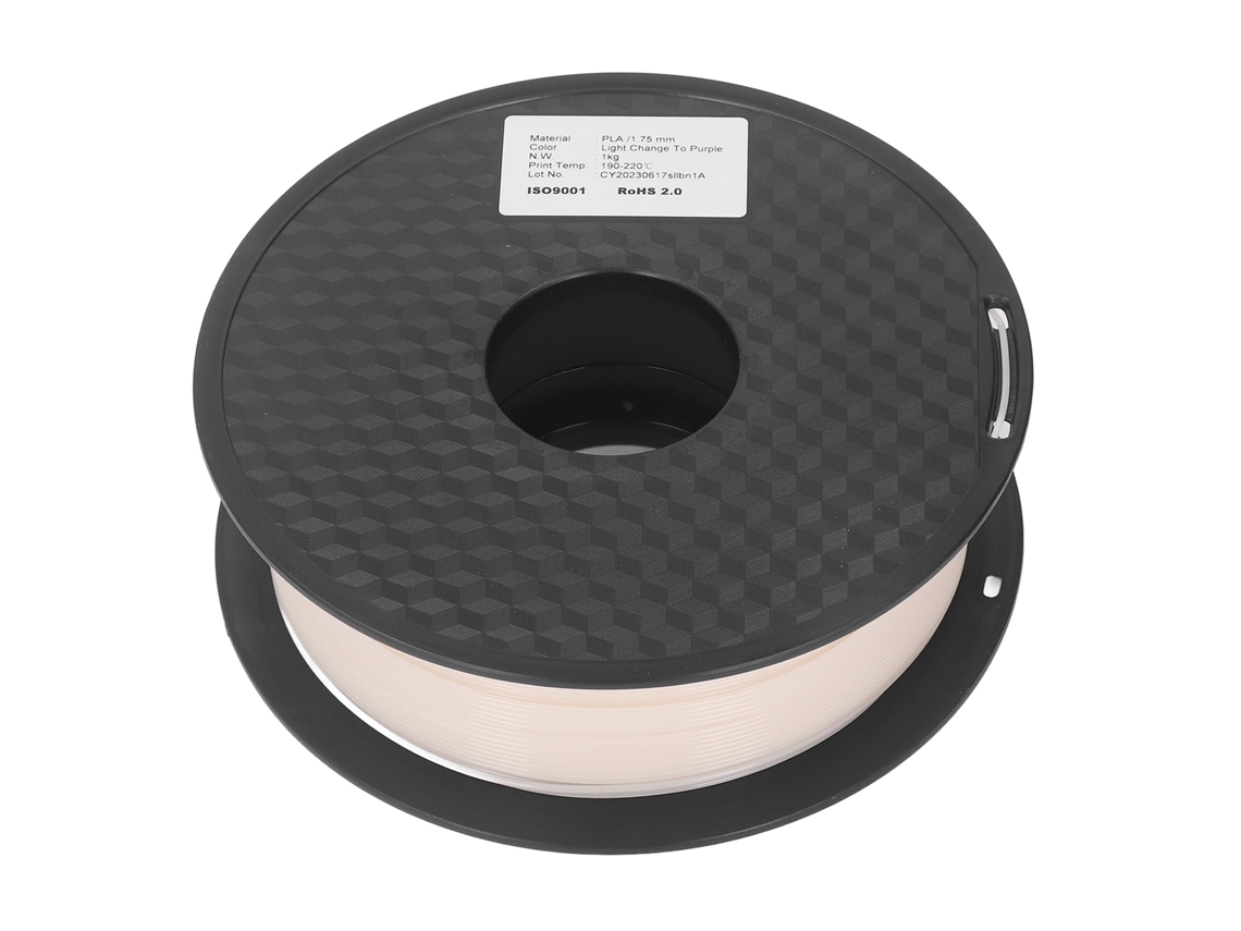 Filamento PLA 1.75mm Mudança de Cor Clara para Roxo Impermeável com S/MARCA