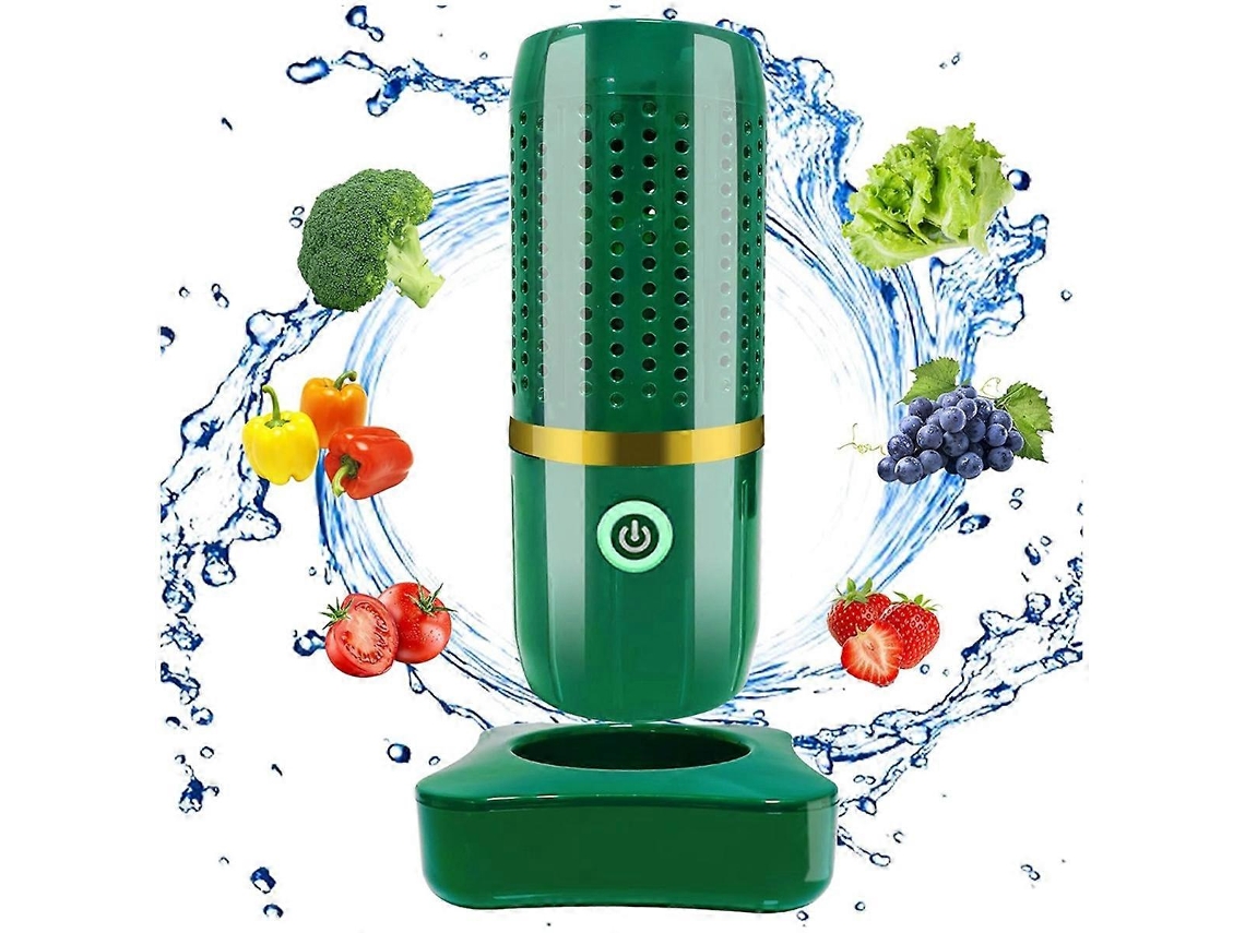 Máquina De Lavar Frutas E Legumes, Recarregável E Verde.