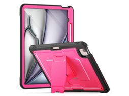 Capa Hengrongshen para iPad Air 13 (2024) A3268 com suporte oculto de liga de zinco, rosa (2025)
