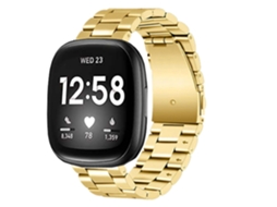 Bracelete Aço Inoxidável Adaptável Gold para Fitbit by Google Versa Lite