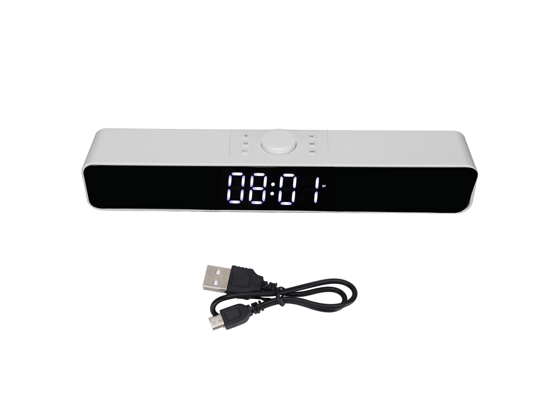 Soundbar LAXISCREED Bluetooth com Relógio Led