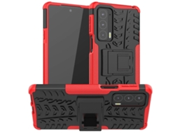Capa Protetora De Tpu+pc Com Textura De Pneu E Resistente A Impactos Para Motorola Edge 20, Com Suporte.