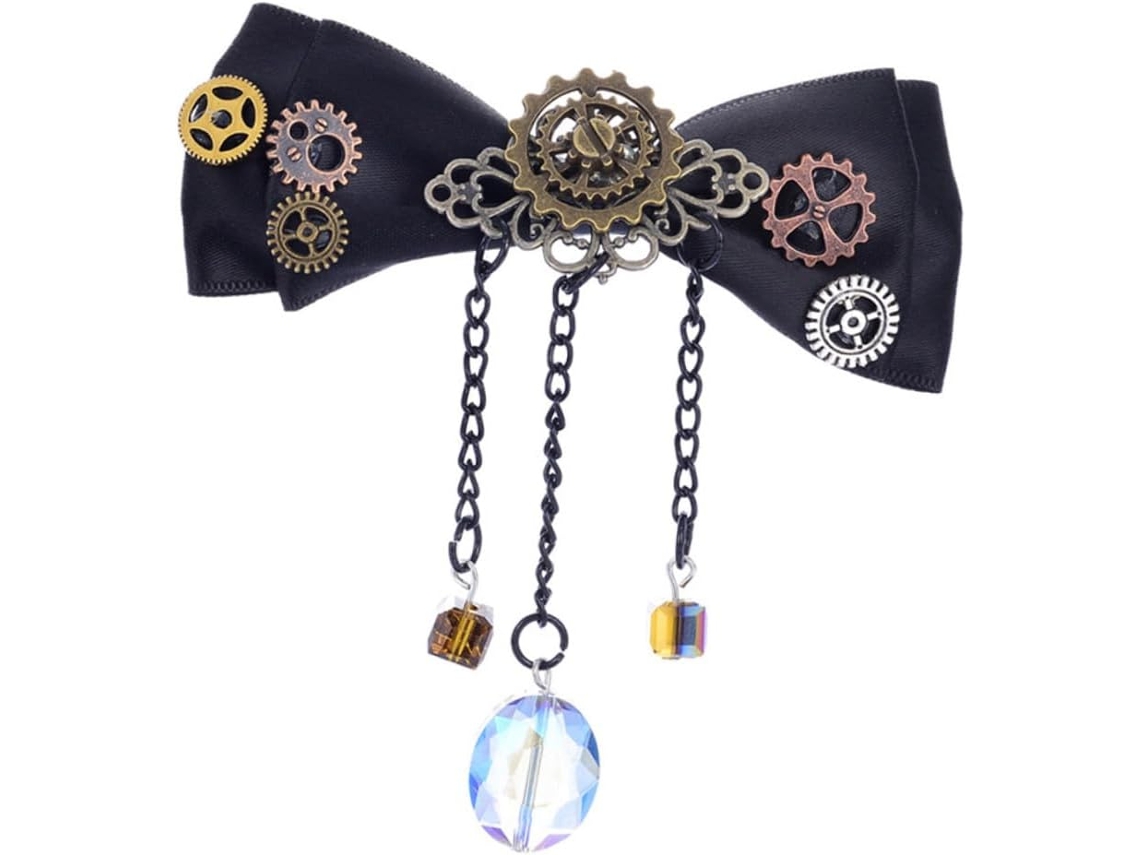 Presilhas de cabelo estilo Duck Bico com faixa metálica estilo Steampunk.
