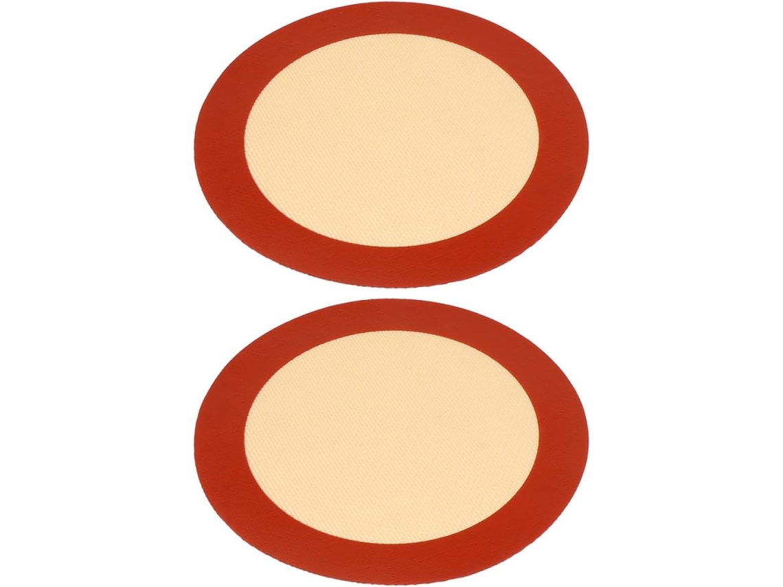 Conjunto De 2 Tapetes De Silicone Redondos Para Assar De 20 Cm (8 Polegadas)