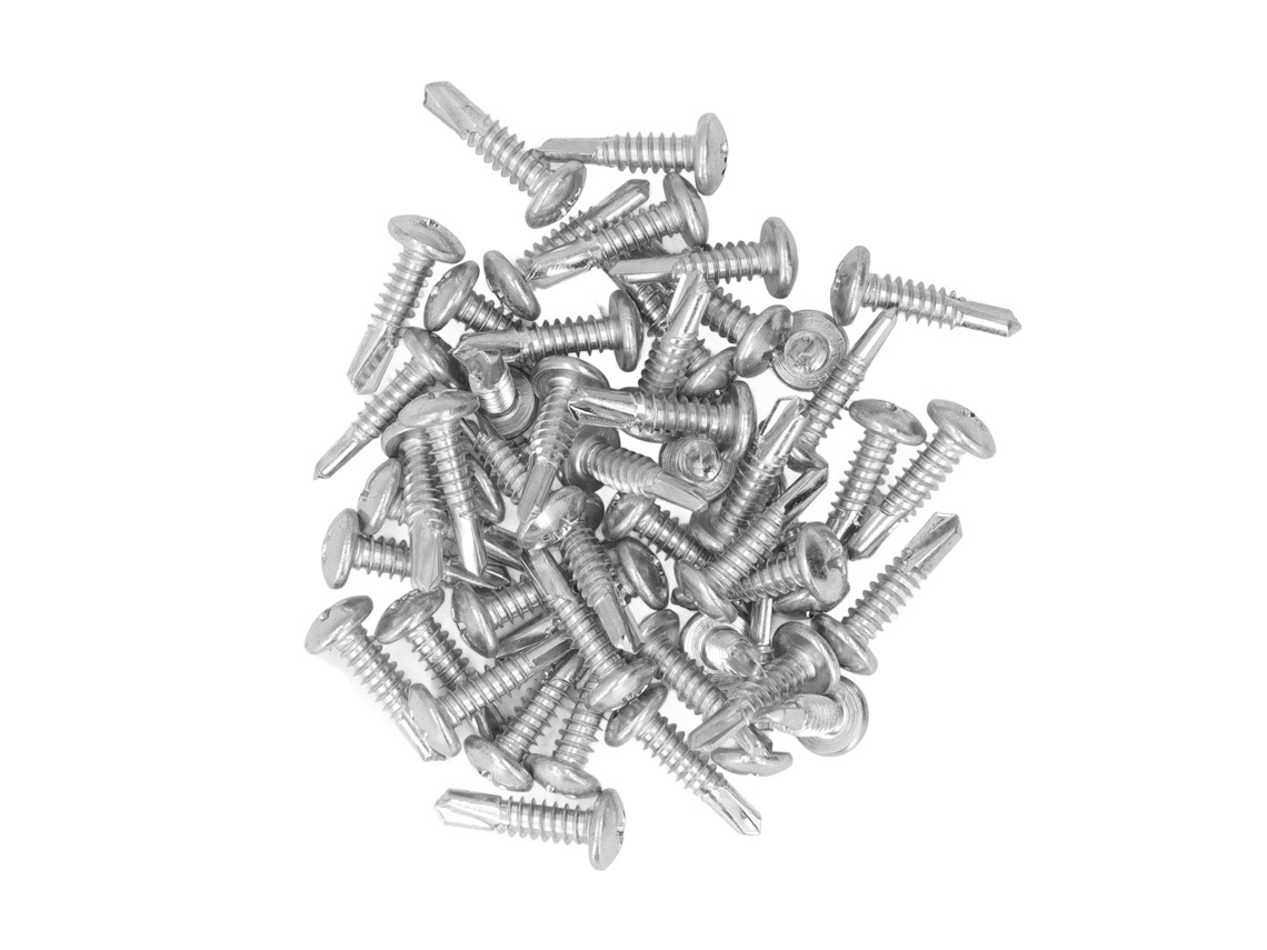 50 Parafusos Autoafixantes De Aço Carbono Galvanizados 4.8x19mm Cabeça Redonda Para Casa