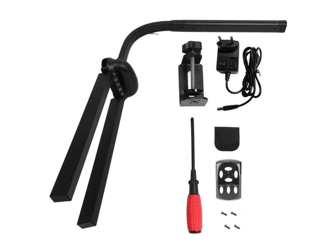 Lâmpada de escritório com relógio, controle remoto, clip on, led, para monitor de 35 polegadas