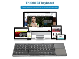 Teclado Dobrável Sem Fio Portátil Mini B033/b033 Plus/b089t Com Touchpad Bluetooth Para Tablets Ios, Android E Windows. Nostalgia88