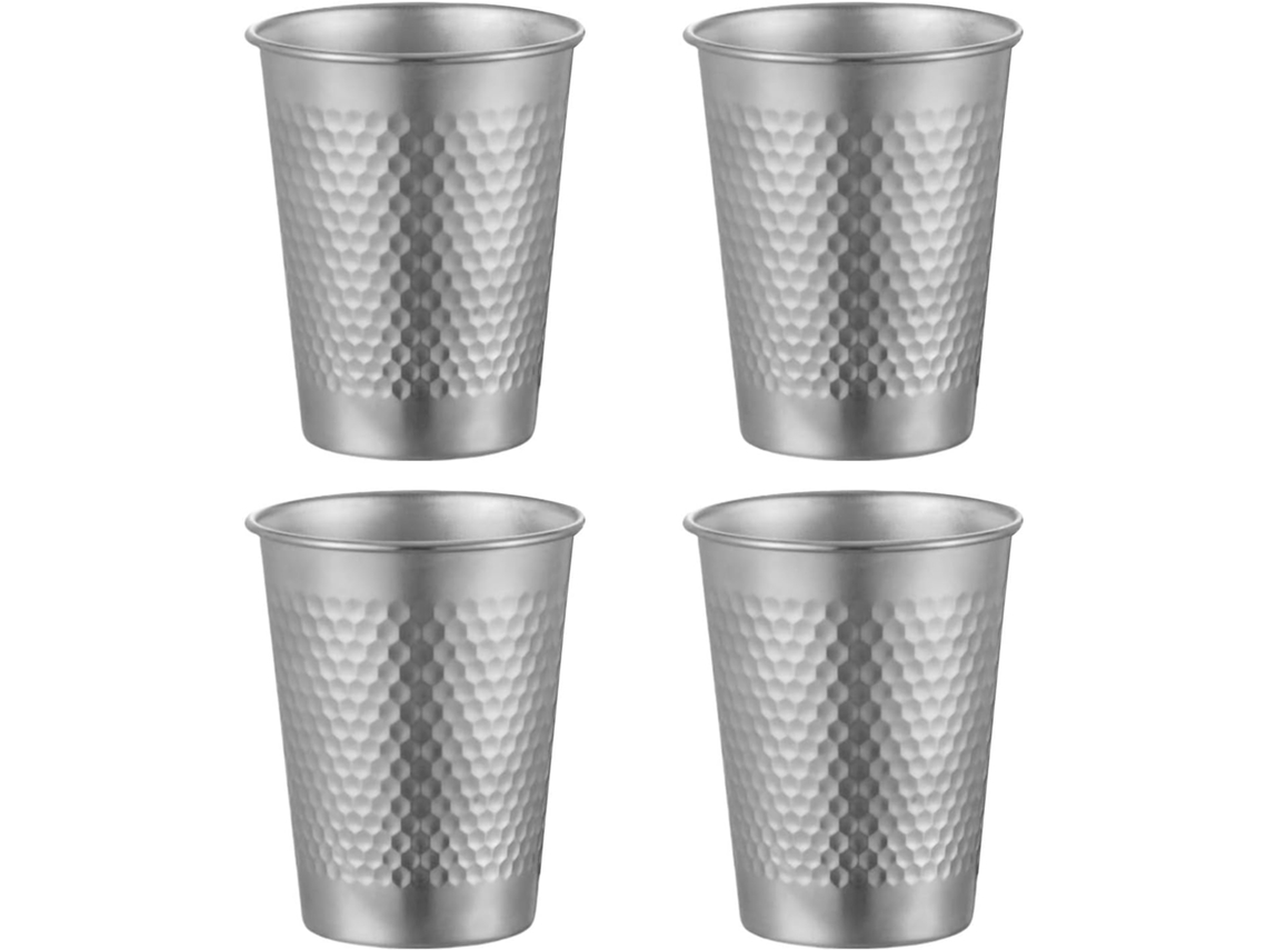 Conjunto De 4 Copos De Aço Inoxidável, Ideais Para Uso Doméstico E Atividades Ao Ar Livre, Copos Resistentes.
