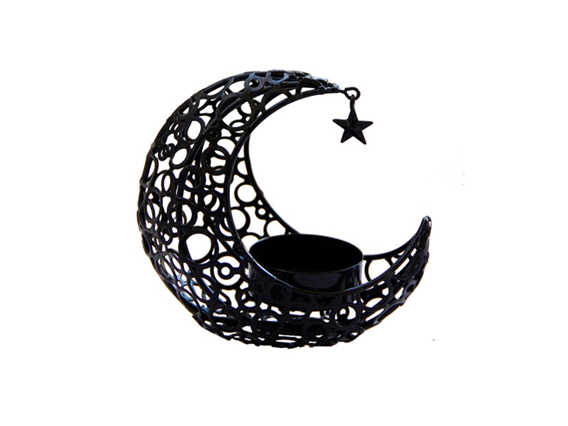 Vela de candelabro de metal com lua e estrela para casamento e férias LAXISCREED