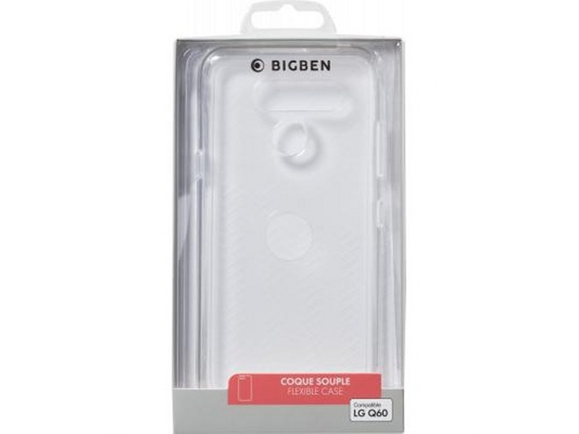 Capa para Lg Q60 BIGBEN CONNECTED Pele Sintética Textura Macia Transparente .