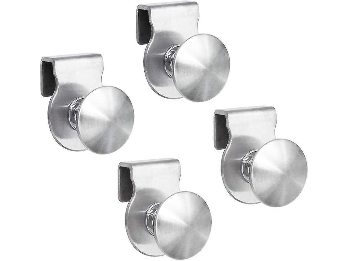 Conjunto de 4 Puxadores para Portas Vidro, em Aço Inoxidável, Sem Necessidade de Furação, Compatíveis com Portas de 5 a 8 Mm BRILVIBERA