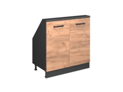 Móvel Sob Pente R line 80cm com 2 Portas Carvalho Dourado e Antracite VICCO
