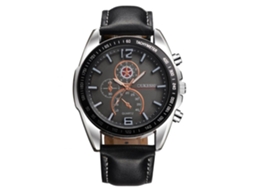 Reloj De Pulsera Analógico De Cuarzo Para Hombres Con Correa De Pu Suave Simple Y Elegante (negro)