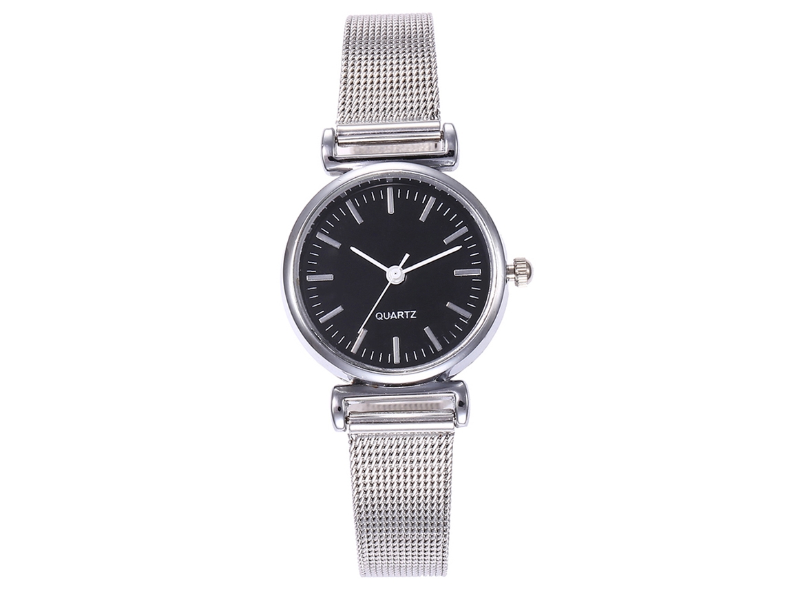 Relógio de Pulso Feminino Vansvar de Quartzo Casual com Pulseira de Liga Preto