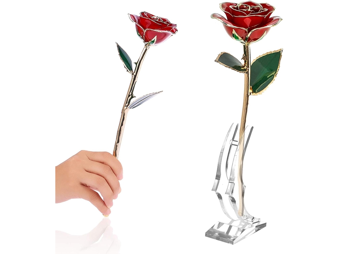 Rosa Banhada A Ouro 24 Quilates, Cor Mais Vibrante, Preservação Eterna Para Casamentos E Dia Dos Nam Gokoco