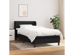 Vidaxl Cama Com Molas/colchão 100x200 Cm Tecido Preto