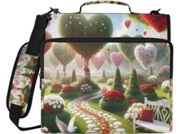 Bolsa organizadora para macarrão Heart Tree, com zíper e 3 argolas, resistente à água, ideal para escola e trabalho.