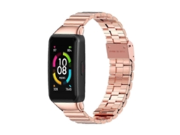Pulseira De Substituição Mijobs Com Fivela De Metal Em Aço Inoxidável E Encaixe De Bambu Para Huawei Band 6 / Honor Band 6
