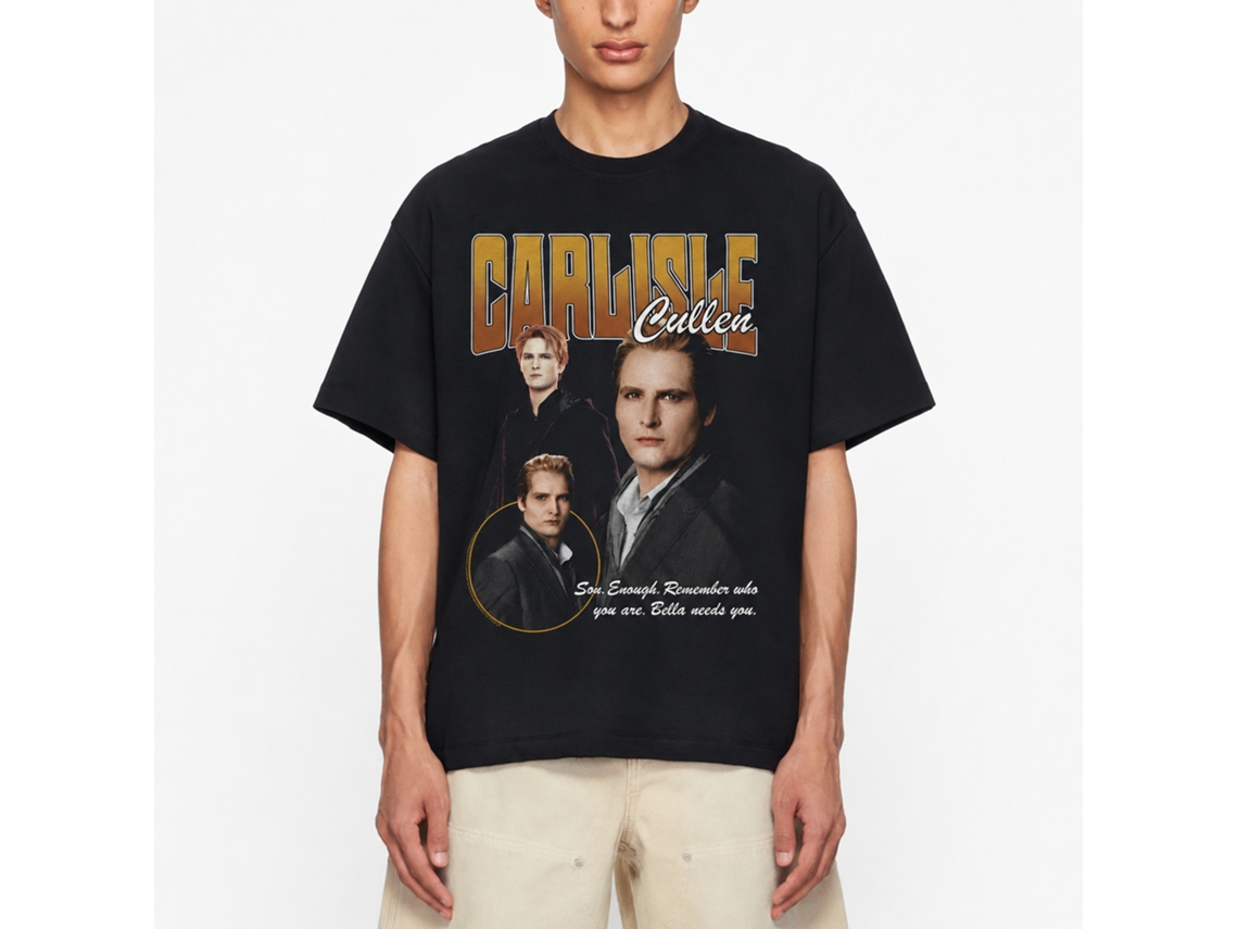 Rockinstone Twilight Movie Carlisle Bella Needs You Quote Black Adult T-shirt Size:s