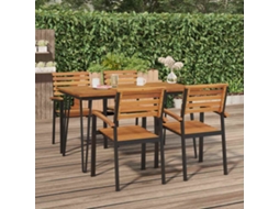 Vidaxl Mesa Jardim C/ Pernas Estilo Grampo 140x80x75 Cm Acácia Maciça