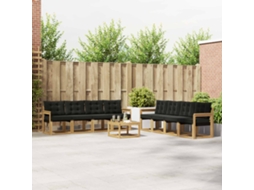 Vidaxl Conjunto De Sofás Para Exterior 9 Pcs Branco E Preto