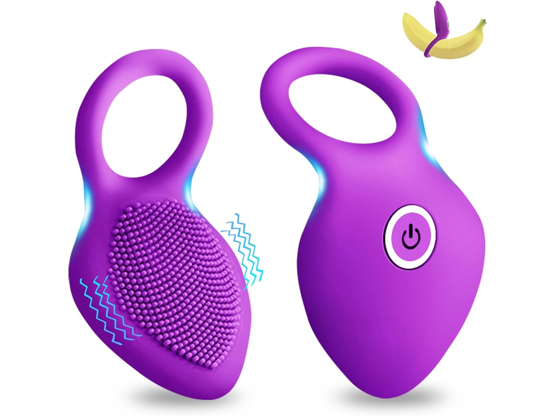 Anel Peniano Vibratório Recarregável, 10 Modos De Vibração, Estimulador De Ereção Elástico E Estimulador De Clitóris – Roxo