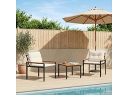Vidaxl Conjunto De Móveis Para Exterior 3 Unid. Branco Creme Vime Pe