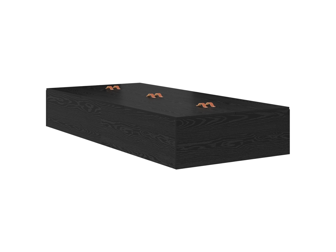 Conjunto 1 Estrado De Cama Com Arrumação Vidaxl Preto Madeira De Pinho Maciça (70 X 190 Cm)