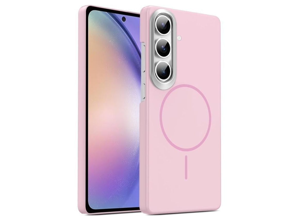 Capa Para Samsung Galaxy A54 5g Fina Circular Magsafe À Prova De Choque Dourada Em Policarbonato Rosa
