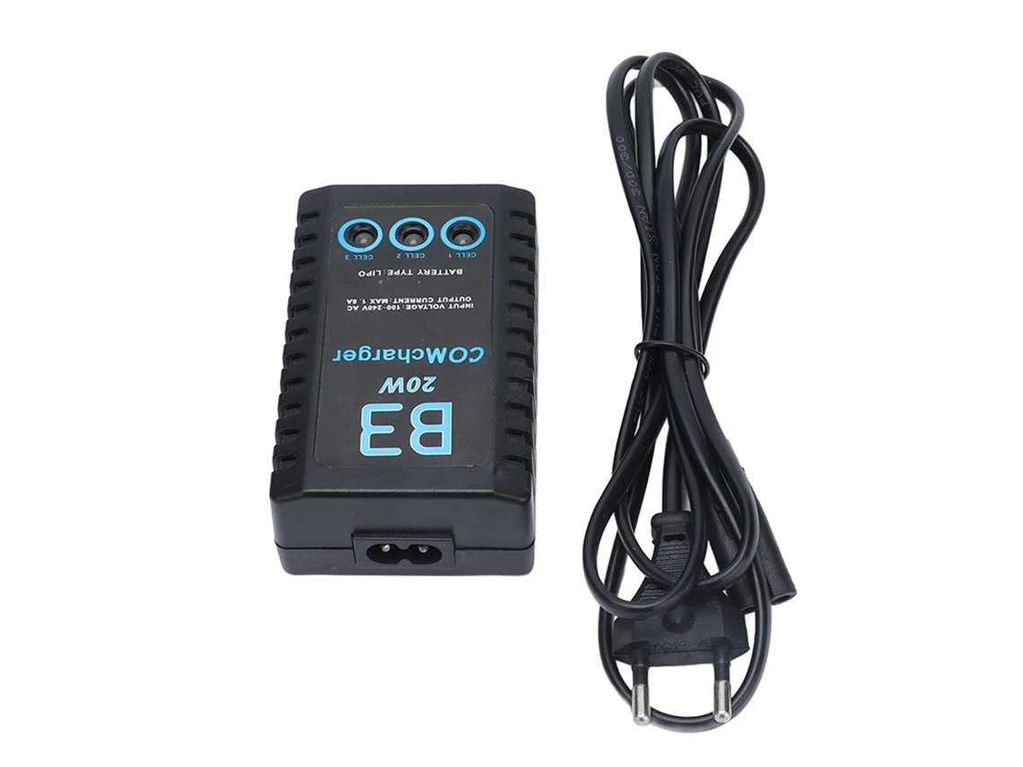 Carregador balanceador para baterias de polímero de lítio 2-3S 7,4V/11,1V 20W 1,6A para aeromodelismo com plugue B3eu 100-240V