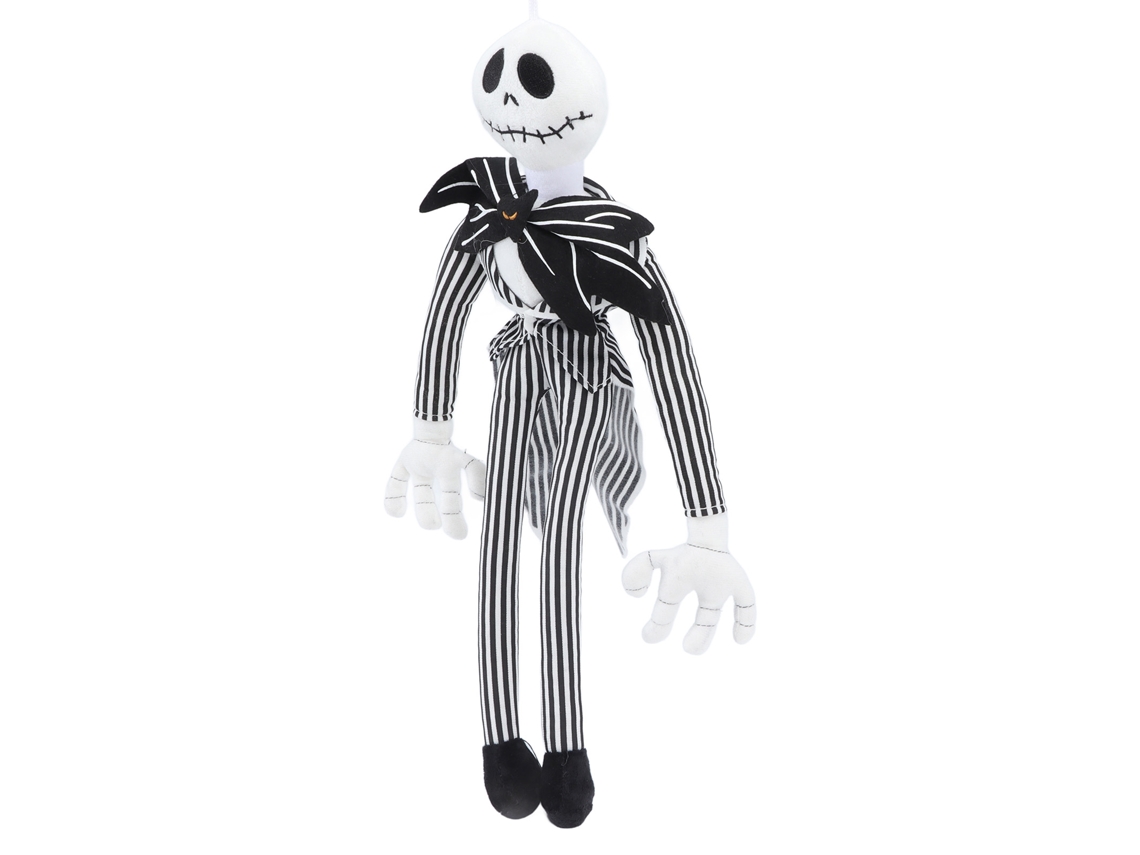 Mali boneco de Pelúcia Caveira com Roupas Listradas e Laço Grande para Natal 41,5cm