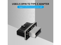 Adaptador De 19 Pinos Usb3.0 Da Placa-mãe Para Type-e 90° Conversor De Alta Velocidade Sem Driver