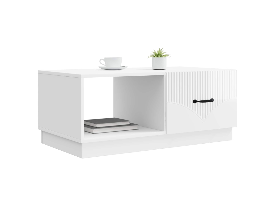 Mesa de Centro Branco Brilhante 90 X 50 X 37 Cm MAISON EXCLUSIVE