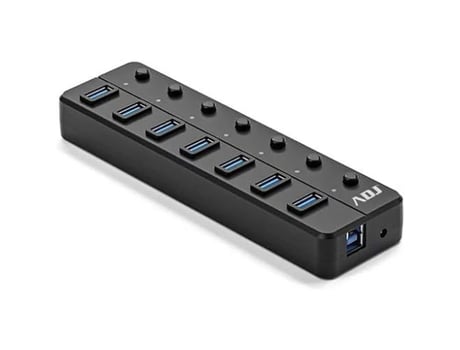 Hub Usb 3.1 ADJ Seven Bk de 7 Portas Carregamento Rápido Compatível com 1.0/2