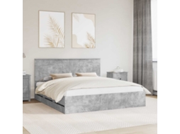 Vidaxl Estrutura Da Cama Cinzento 180 X 200 Cm Madeira De Engenharia
