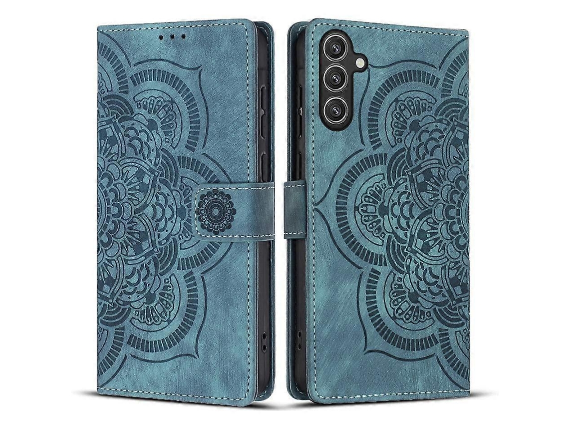 Capa De Celular De Couro Fosco Retrô Com Estampa De Mandala