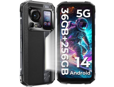 Smartphone robusto 5g Hotwav Hyper 7 Pro 36 GB/256 GB 200 MP 10800 mAh 6,6'' 120 Hz Android 14 Preto