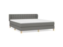 Cama com Molas/Colchão 180x200 Cm em Tecido Cinzento Escuro MAISON EXCLUSIVE