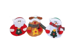 Conjunto De 9 Garfos De Natal Com Bolsa De Talheres E Decoração De Boneco De Neve. Nostalgia88